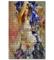 Cakapuzzle Beyaz Lacivert Elbisesiyle Çingene Kızı Puzzle Yapboz MDF (Ahşap) (500 Parça)