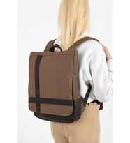 Kadın Sırt Çantası 35*22 Cm Kanvas Kumaş Laptop Bölmeli Business Sırt Çantası Okul Çantası Mega Bag (Vizon)