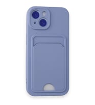 IPHONE 15 UYUMLU KELVİN KARTVİZİTLİ SİLİKON KILIF (Lila)