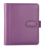 Organizer Ajanda Kılıflı A5 4 Halkalı 15x21 4 Delikli Tarihli Çizgili Blok Rainbow Vegan 19,5x23 cm (Lila)