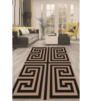 Dijital Kaymaz Taban Yıkanabilir Modern Renkli Salon Halısı Mutfak Halısı Yolluk ND-HT-704 (Kahverengi)
