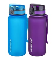 Uzspace 2'li Tritan Matara Seti 650 ml 14 Farklı Renk Seçeneği FiftyFifty (Siyah - Mavi - Pembe)