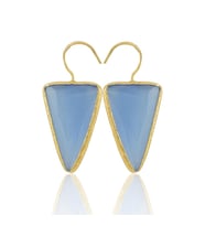 Kadir Jewellery 22 Ayar Altın Kaplama Vintage Küpe -El İşçiliği Ve Hipoalerjenik Küpe (Gece Mavisi)