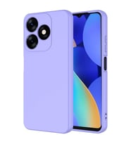 Tecno Spark 10 4G Kılıf Kamera Korumalı iÇi Süet Dokulu Lansman Tipi Silikon (Lila)