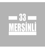 33 Mersinli Araba Sticker siyah 16x9 CM (Beyaz)