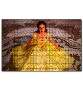 Cakapuzzle  Emma Watson Sarı Elbiseli  Puzzle Yapboz MDF (Ahşap) (255 Parça)