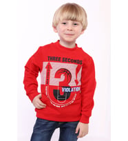 Toontoy Erkek Çocuk 3 Vıolatıon Baskılı Sweatshirt (Kırmızı)