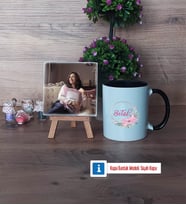 İsme Özel İsim Yazılı Fotoğraflı Dekoratif Taş, Kupa Bardak Beyaz Hediye (Model 11)