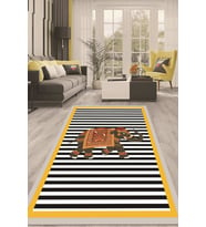 Dijital Kaymaz Taban Yıkanabilir Modern Renkli Salon Halısı Mutfak Halısı Yolluk ND-HT-606 (Sarı)