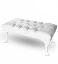 Kapitoneli Ayak Ucu Kapı Önü Antre Bench Puf 90 cm (Gri)
