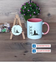 Kız Kulesi Kupa Bardak Kırmızı ve Ahşap Anahtarlık HediyeArkadaşa Hediye (Model 5)