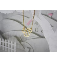 Kişiye Özel 925 Ayar Gümüş Origami Sincap Kolye (Gold)