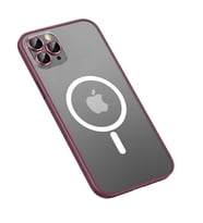 iPhone 13 Pro Kılıf Zore Mokka Lens Koruyuculu Wireless Kılıf (Koyu Mor)