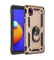 Galaxy A01 Core Kılıf Zore Vega Yüzüklü Standlı Zırh Kılıf (Gold)