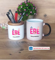 Ebe Kalemlik, Kupa Bardak T Kişiye Özel Hediye (Model 3)