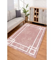 Dijital Kaymaz Taban Yıkanabilir Renkli Salon Halısı Mutfak Halısı Yolluk ND-SD-597 (Pembe)