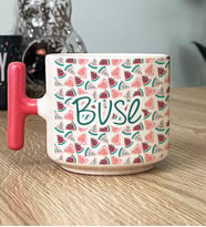 Kişiye Özel İsim Yazılı Hediye T Kupa Bardak Karpuz Desenli -2- (Pembe)
