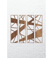 UNT Çizgiler Temalı Geometrik Modern Dekoratif Ahşap4'lü Tablo, Duvar Dekoru Model Kodu * (Ceviz)