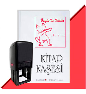 Kişiye Özel  Cute Cat Tarihli Kitap Kaşesi (Kırmızı)