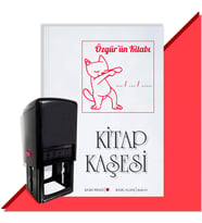 Kişiye Özel  Cute Cat Tarihli Kitap Kaşesi (Kırmızı)