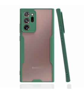 Galaxy Note 20 Ultra Kılıf Parfe Kenarları Pastel Renk Kılıf (Koyu Yeşil)