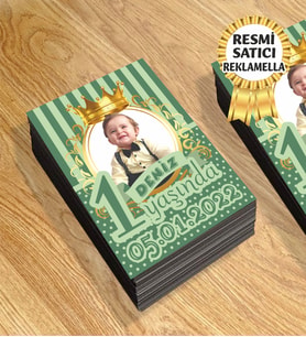 1 Temalı Kişiye Özel Resimli Doğum Günü Magneti  8x6 Cm 10 Adet (Yeşil)