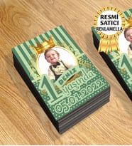 1 Temalı Kişiye Özel Resimli Doğum Günü Magneti  8x6 Cm 10 Adet (Yeşil)