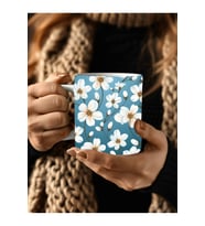 Çiçek Modellerinde 3 Boyutlu Tasarım Seramik Kupa Mug - Hediyelik Kupa Bardak (19)