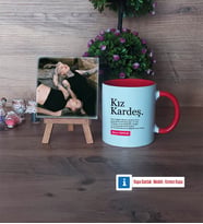 Kız Kardeş Fotoğraflı Dekoratif Taş, Kupa Bardak Beyaz Hediye (Model 2)