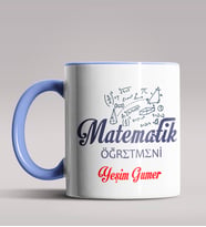 Kişiye Özel Matematik Öğretmeni Tasarımlı Siyah Renk Kupa 8 (Mavi)