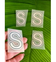 5X4 CM ÜTÜ İLE YAPIŞAN S HARFİ TRANSFER BASKI ARMA (Gri)