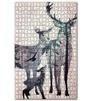 Cakapuzzle Geyik Silueti Ahşap Zeminde Görseli Puzzle Yapboz MDF (Ahşap) (1000 Parça)