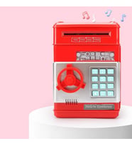 Kişiye Özel Şifreli Otomatik Kağıt Para Alan Kasa Kumbara (Kırmızı)