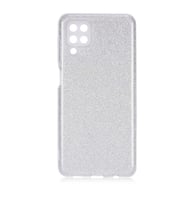 Galaxy A12 Kılıf Simli Renkli Silikon (Gri)