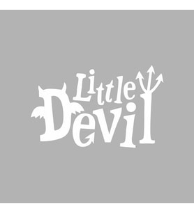 Little Devil Araba Sticker siyah 15x10 CM (Beyaz)