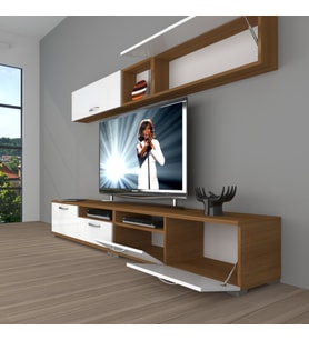 Decoraktiv Eko 5200 Mdf Tv Ünitesi Tv Sehpası (Beyaz - Kahverengi)