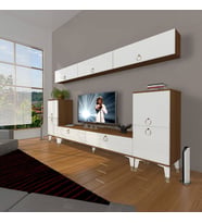 Decoraktiv Eko 9 Mdf Std Gold Tv Ünitesi Tv Sehpası (Beyaz - Kahverengi)