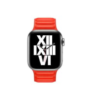 Uyumlu Model Apple Watch 7 8 45mm Kordon Baklalı Deri Kordon (Kırmızı)