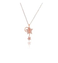 Taşlı Kuyruklu Yıldız Kolye (Rose - Gold)