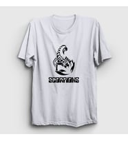 Presmono Unisex Sarı Logo Scorpions T-Shirt 109178tt (Beyaz)