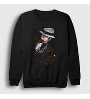 Presmono Unisex Beyaz Muzan Kibutsuji Anime Demon Slayer Kimetsu No Yaiba Sweatshirt 308748tt (Siyah)