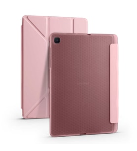Galaxy Tab S6 Lite P610 Kılıf Kalem Bölmeli Standlı Smart Cover (Rose)