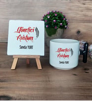 Yönetici Asistanı Hediye Seti Kupa Bardak T Kulplu ve Dekoratif Taş Kişiye Özel Hediye (Model 6)