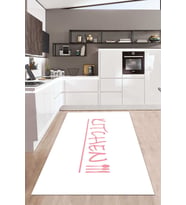 Dijital Baskılı Kaymaz Taban Yıkanabilir Kolay Temizlenir Mutfak Halısı NDM-HT-620 (Pembe)