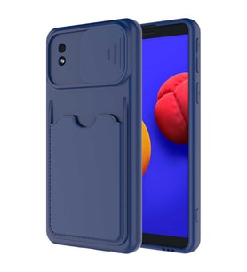 Galaxy A01 Core Kılıf Zore Kartix Kartlık Bölmeli Kılıf (Lacivert)