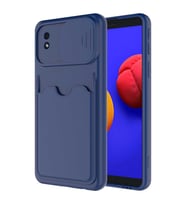 Galaxy A01 Core Kılıf Zore Kartix Kartlık Bölmeli Kılıf (Lacivert)