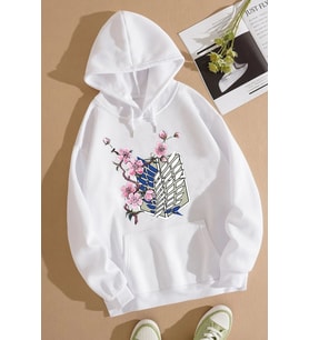 Unisex Flowers Baskılı Sweatshirt (A.Beyaz)
