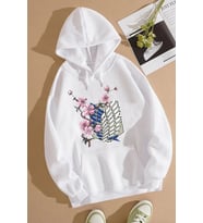 Unisex Flowers Baskılı Sweatshirt (A.Beyaz)