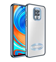 Xiaomi Redmi Note 9 Pro Kılıf Logo Gösteren Zore Omega Kılıf (Buz Mavisi)