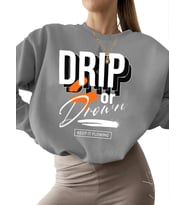 Damla ya da boğul Baskılı bisiklet yaka unisex erkek kadın Bej kalın Sweatshirt Sweatshirt 3 iplik (Gri)